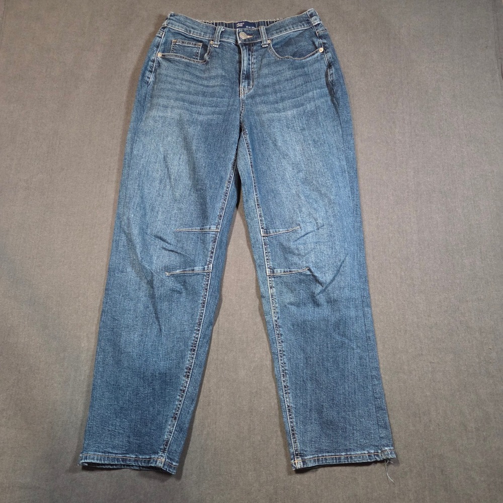 Project Indigo Straight Leg Jeans Womens S Blue Elastic Back Waistband